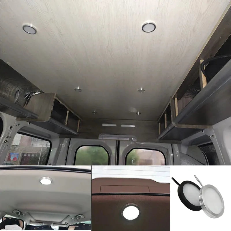 Spots LED ultra-minces en aluminium 12 V - Mini plafonniers, placards et éclairage de camping-car