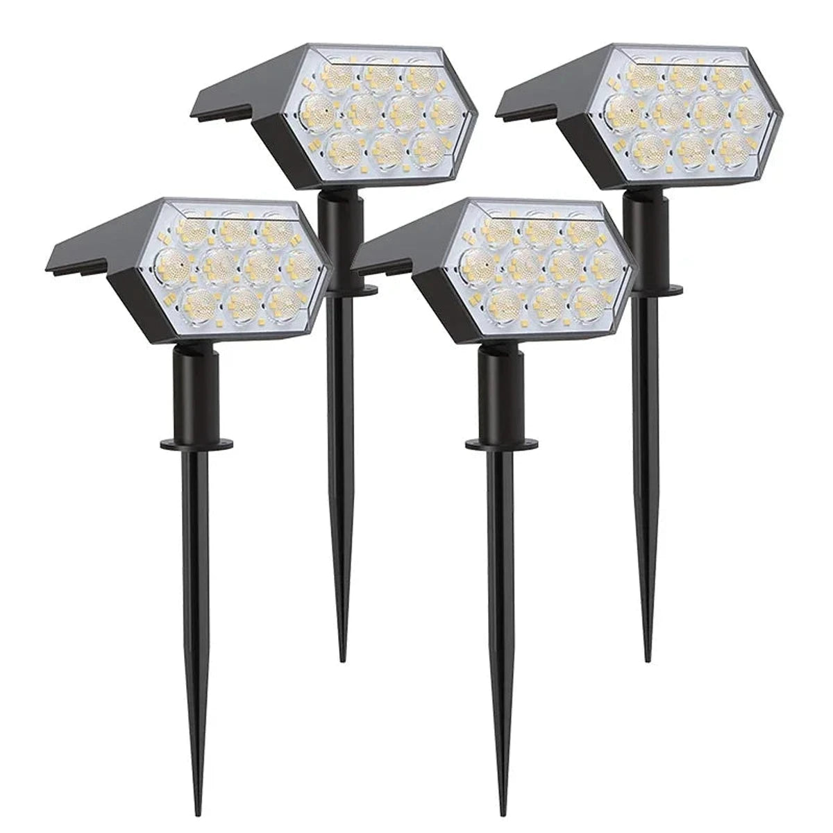 Projecteur solaire extérieur 2200 mAh, 92 LED - 3 modes, étanche IP67, allumage/extinction automatique