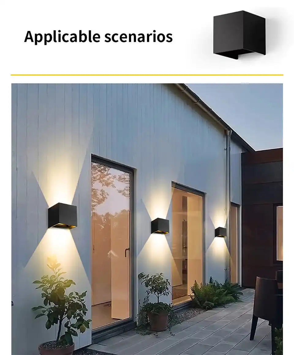 Applique murale extérieure LED 6W avec surface réglable pour jardin, porche ou terrasse
