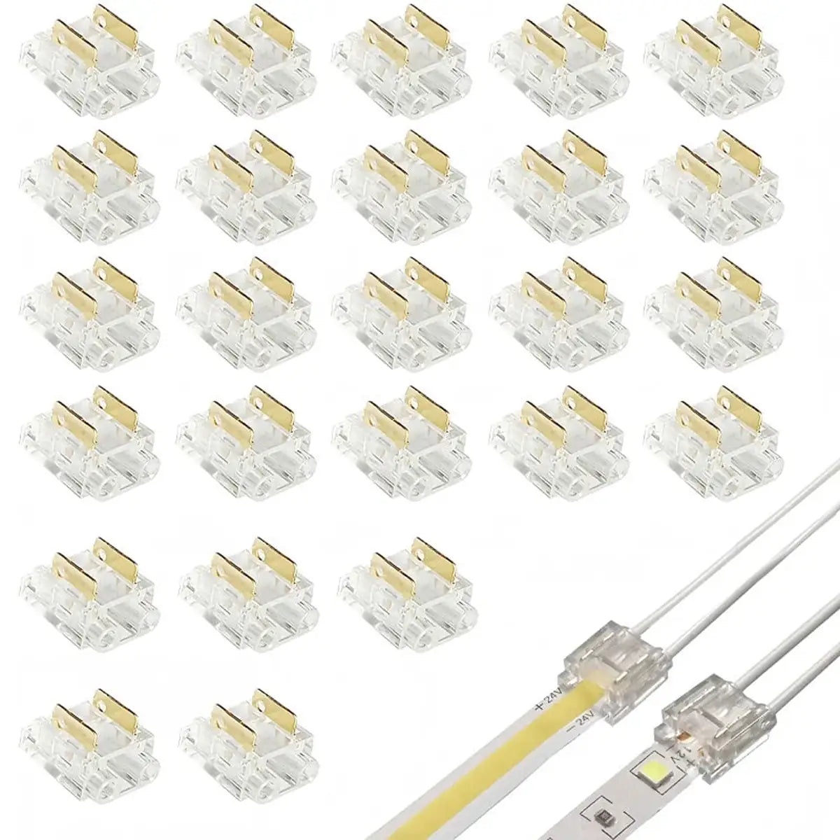 8mm COB/SMD LED Strip Lights Connector - Welding-Free, 12V/24V