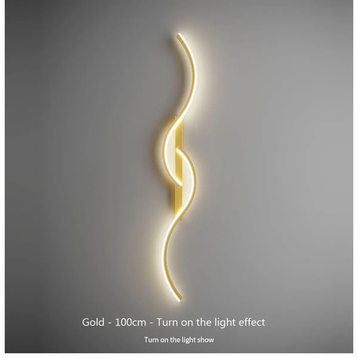 Applique murale LED Creative Double S Twist - Aluminium moderne, 3 options, RA90, Noir/Or