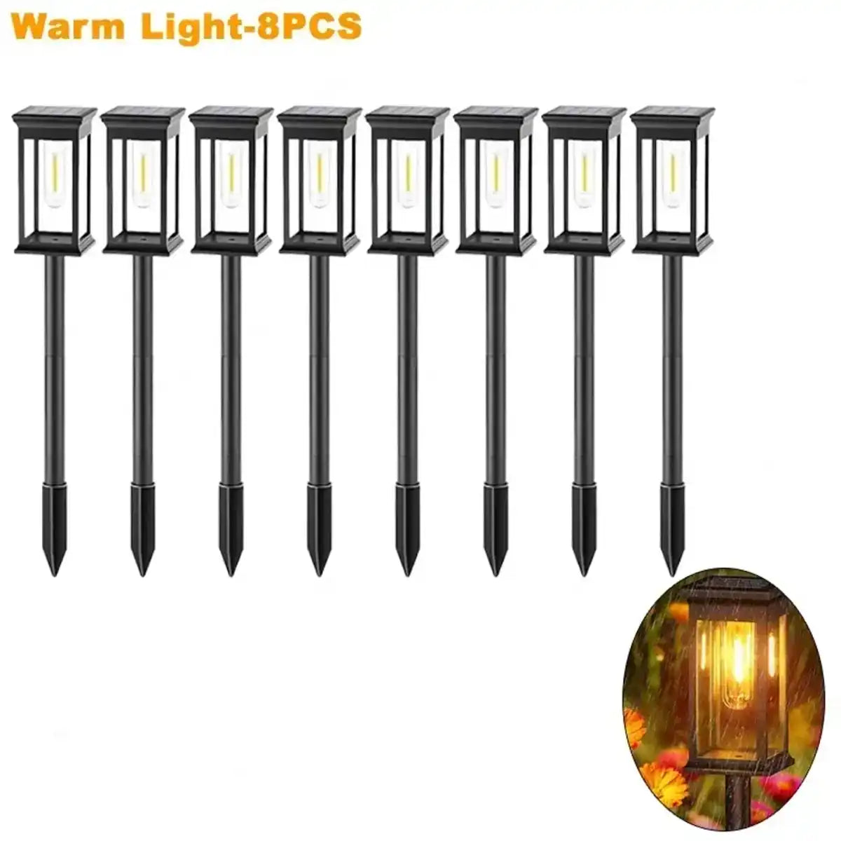 Craftsman Square Solar Pathway Lights - Dusk-to-Dawn, IP65 Rated