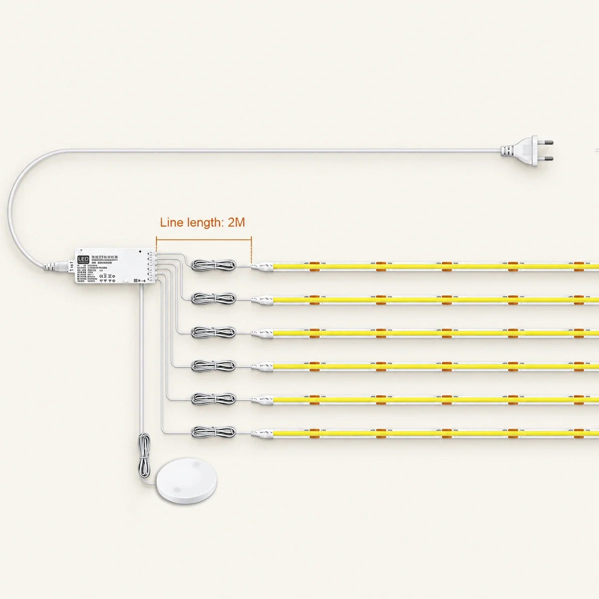 Hidden Touch Sensor COB LED Strip Light Kit