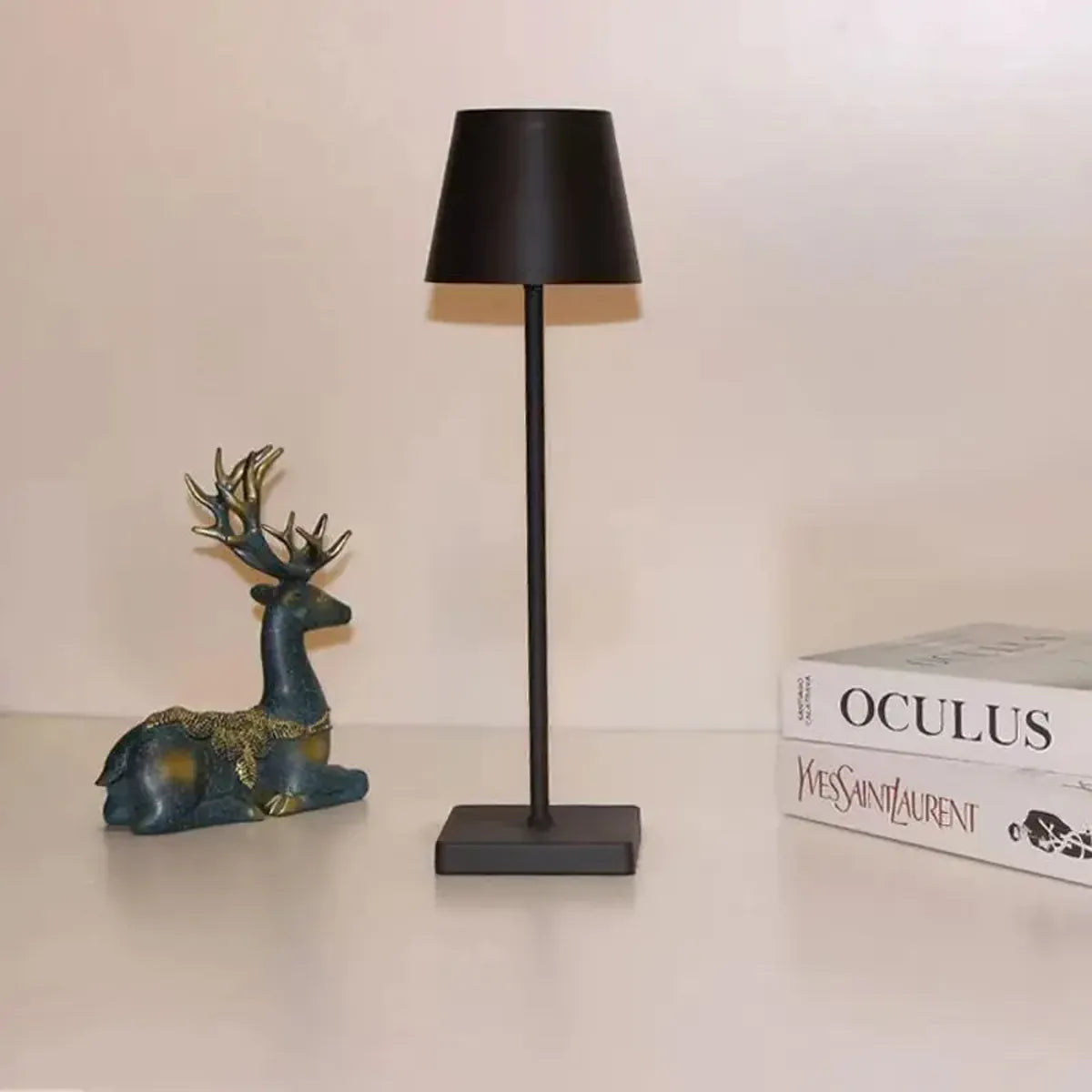 Sculptural Cordless LED Table Lamp - 3-Color Touch Dimming, USB-C Rechargeable, IP54 Waterproof