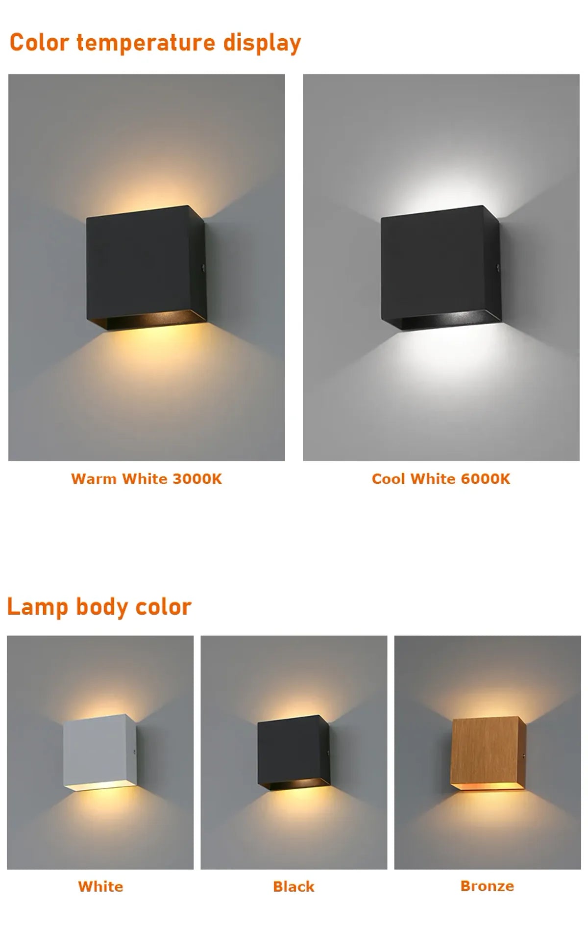 Modern 6W LED Wall Light Aluminum Minimalist Indoor Wall Lamp Lighting Decor