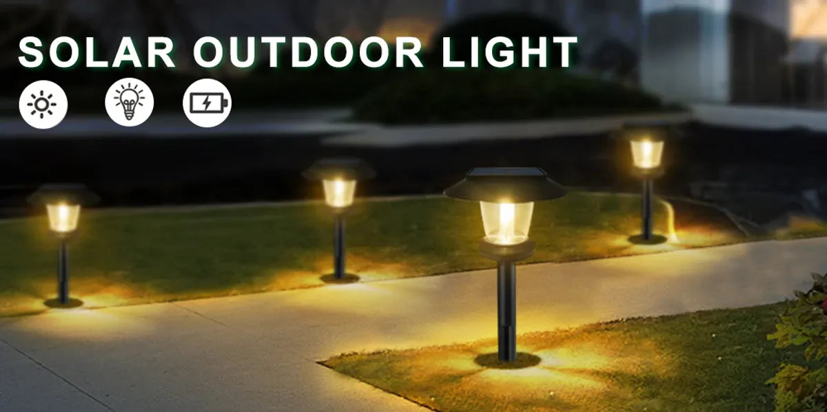 Lampes solaires d'extérieur à LED étanches pour allées de jardin et entrées de garage.