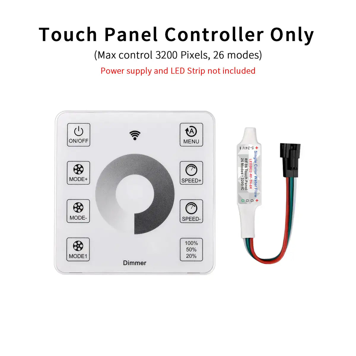 Running Water LED Strip Kit - 10m, 120 LEDs/m, Touch Panel Control