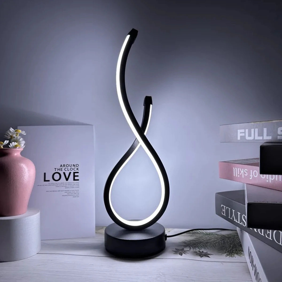Three-color Creative Spiral LED Table Lamp USB Powered Bedroom Night Light