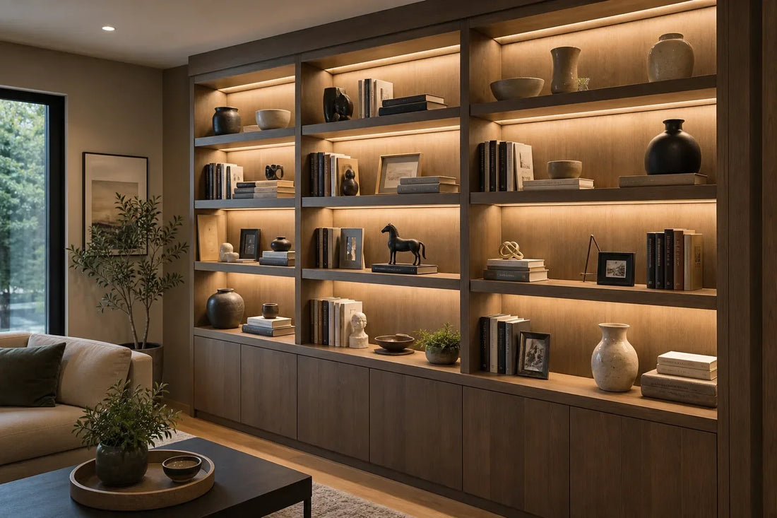 Bookcase & Multi-Shelf Lighting Without Visible Wires