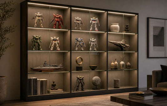 Glass Display Cabinet & Collectibles Lighting Without Hotspots