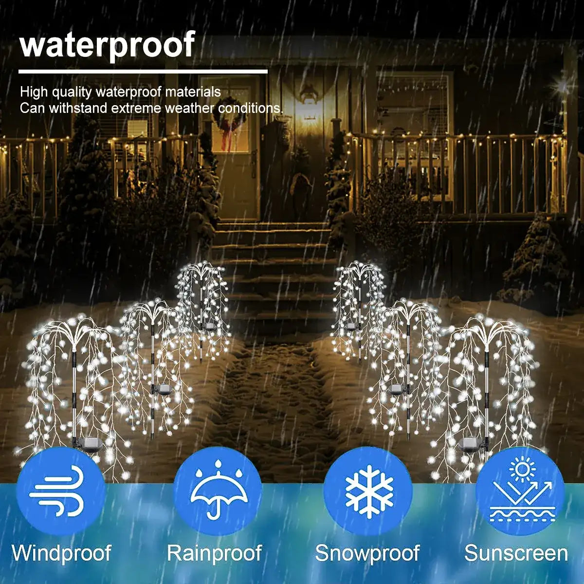 200 LEDs, 8 Modi, Solar-Feuerwerks-Gartenbeleuchtung