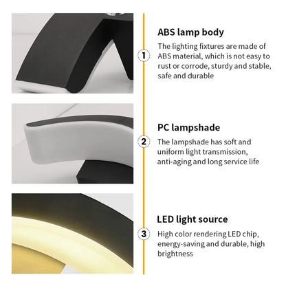 Moderne, schlichte und kreative 10-W-LED-Außenwandleuchte, wasserdicht, für Hof, Tor und Garten