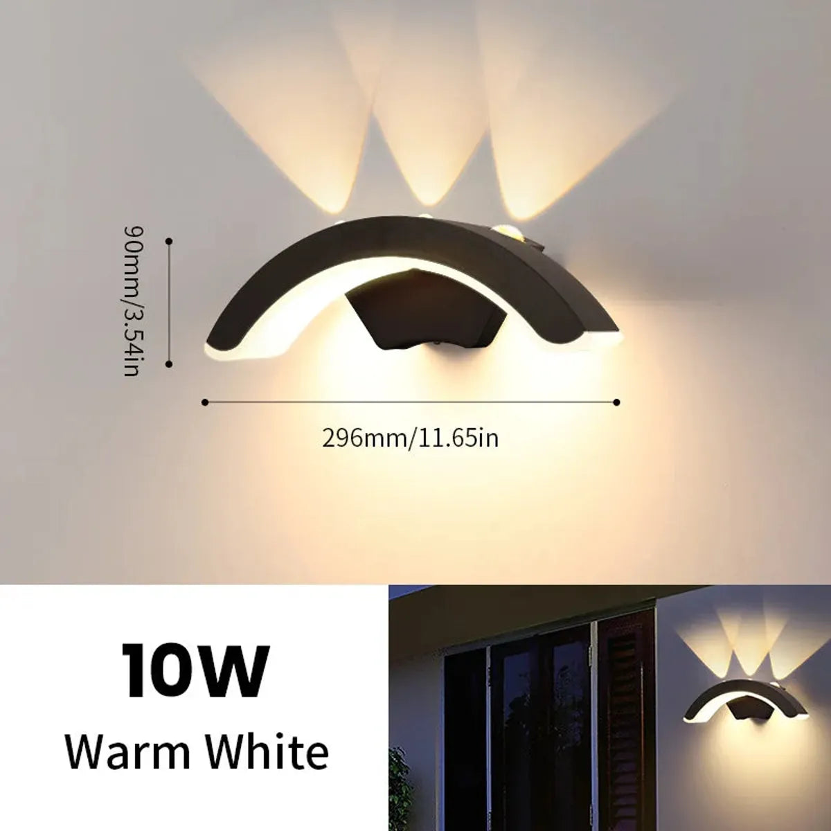 Moderne, schlichte und kreative 10-W-LED-Außenwandleuchte, wasserdicht, für Hof, Tor und Garten