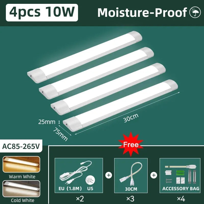 110V/220V Moisture-Proof LED Light Bar Kitchen Cabinet Lighting LED Tube Light