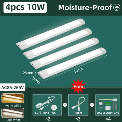 110V/220V Moisture-Proof LED Light Bar Kitchen Cabinet Lighting LED Tube Light