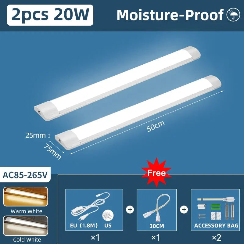 110V/220V Moisture-Proof LED Light Bar Kitchen Cabinet Lighting LED Tube Light