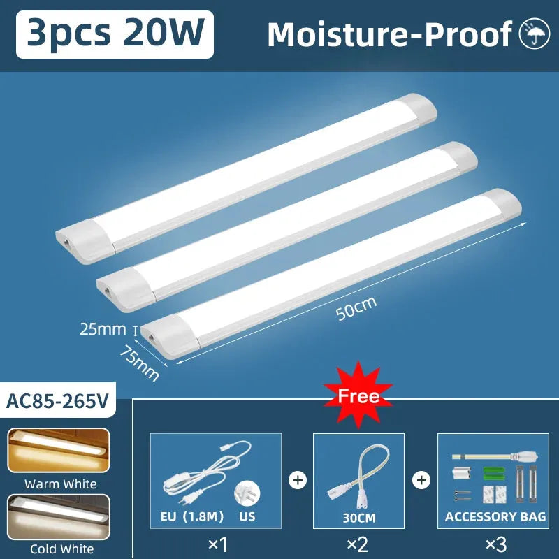 110V/220V Moisture-Proof LED Light Bar Kitchen Cabinet Lighting LED Tube Light