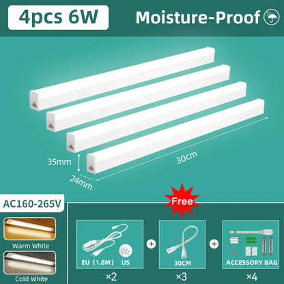 110V/220V Moisture-Proof LED Light Bar Kitchen Cabinet Lighting LED Tube Light