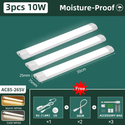 110V/220V Moisture-Proof LED Light Bar Kitchen Cabinet Lighting LED Tube Light