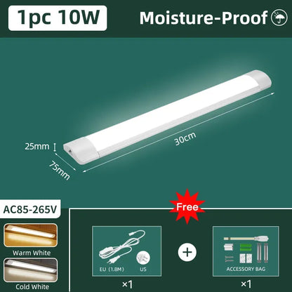 110V/220V Moisture-Proof LED Light Bar Kitchen Cabinet Lighting LED Tube Light