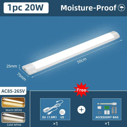 110V/220V Moisture-Proof LED Light Bar Kitchen Cabinet Lighting LED Tube Light