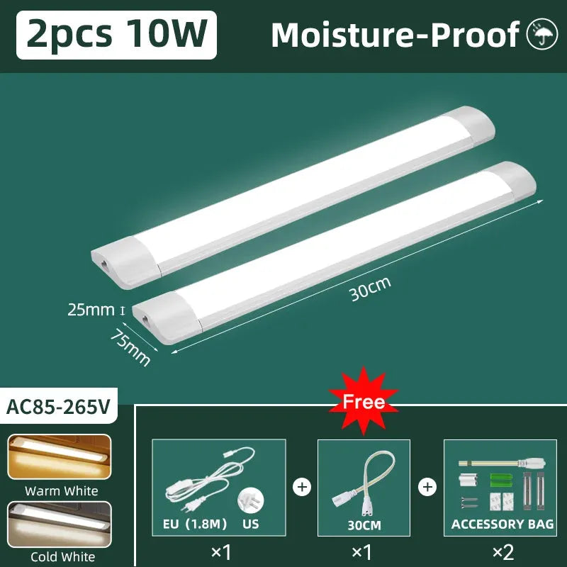 110V/220V Moisture-Proof LED Light Bar Kitchen Cabinet Lighting LED Tube Light