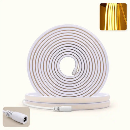 24V IP68 COB Neon-LED-Streifenleuchte – DC-Stecker oder 2-poliges Kabel, flexibel, kürzbar