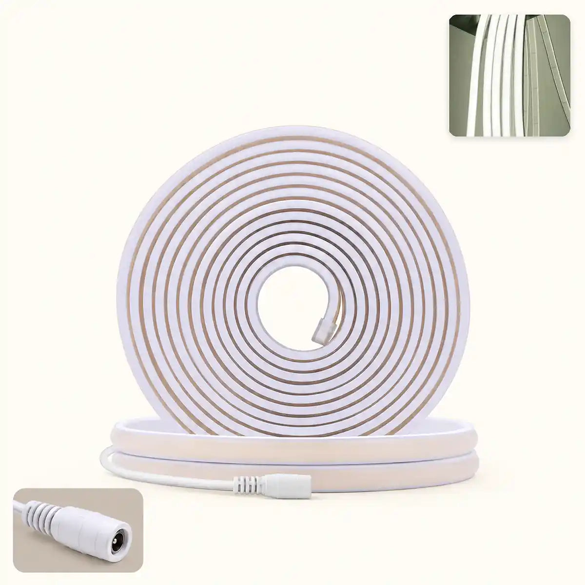 24V IP68 COB Neon-LED-Streifenleuchte – DC-Stecker oder 2-poliges Kabel, flexibel, kürzbar