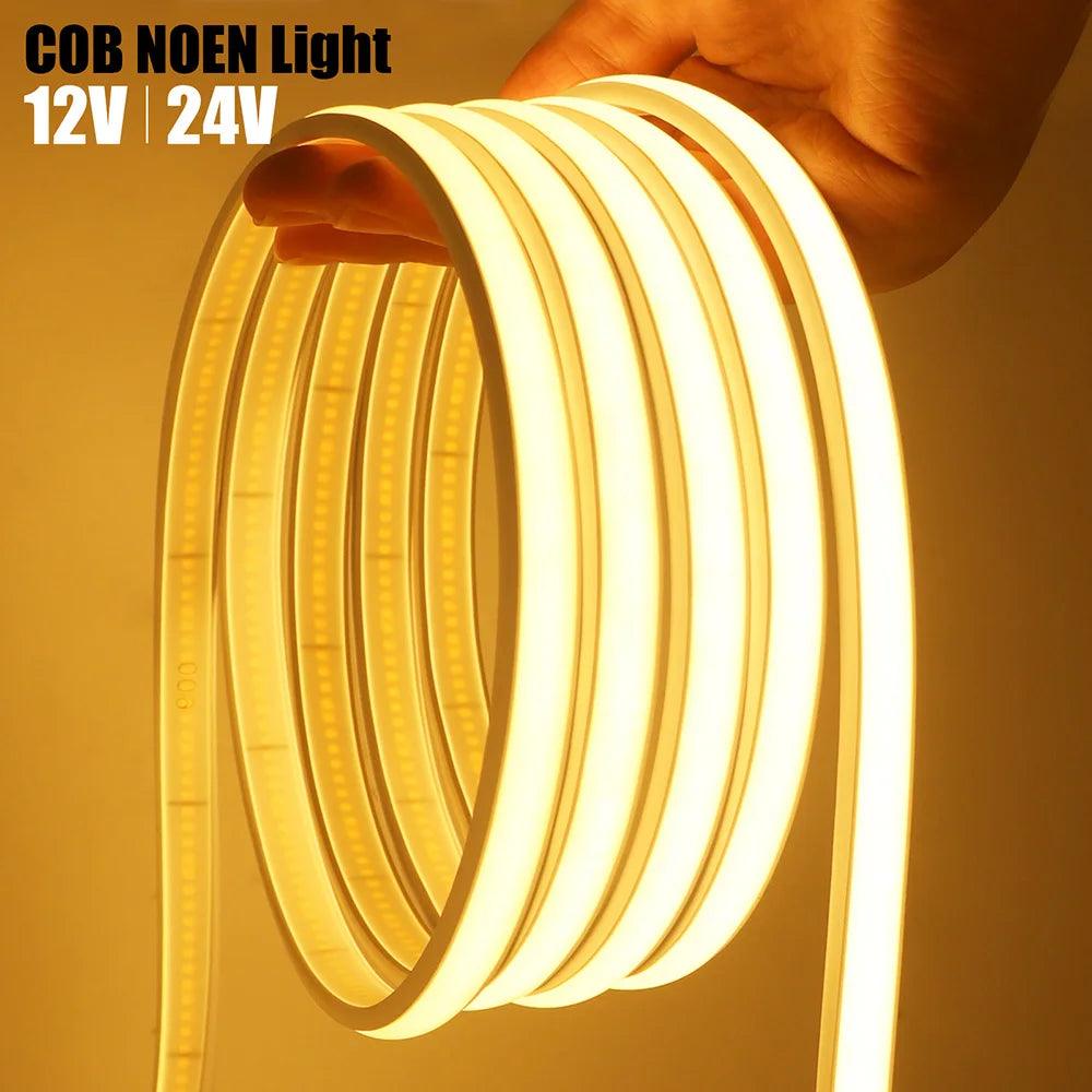 12V IP68 Waterproof COB Neon LED Strip Lights With 320LEDs High Density Liner Lighting - Lumaz