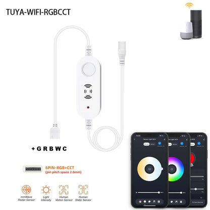 12V Bewegungsmelder Tuya Wifi RGBCCT LED-Unterbauleuchte, dimmbar für die Küche