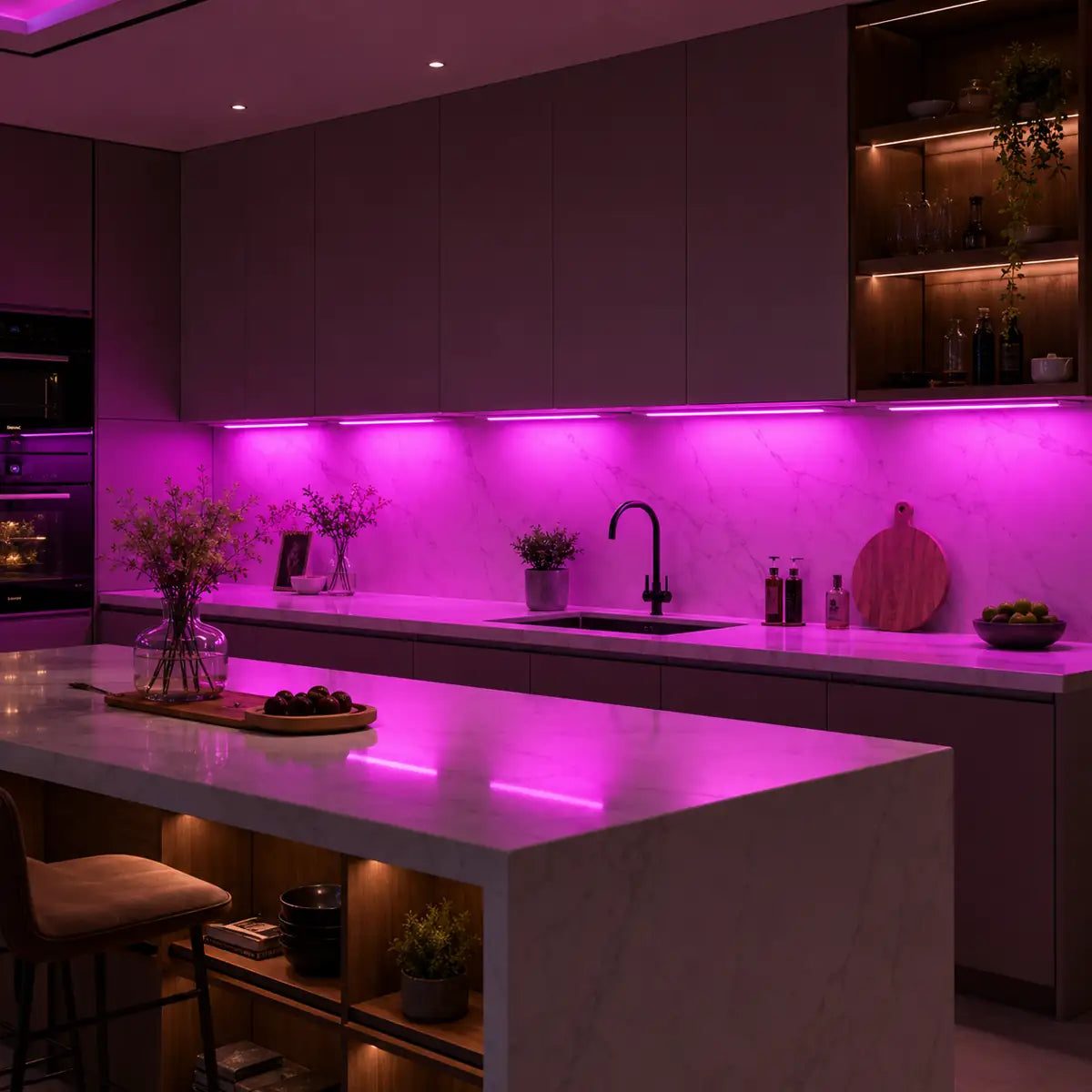 Bande lumineuse LED Tuya WiFi pour dessous de meuble - RGBCCT 6 broches, intensité variable, détecteur de mouvement