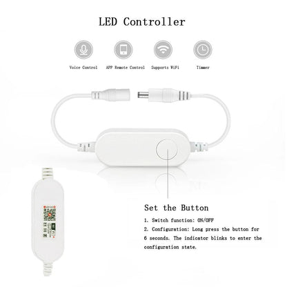 12V Tuya Wifi Remote Control Dimmable COB LED Strip Lights With 320384528 LEDs Power Kit - Lumaz