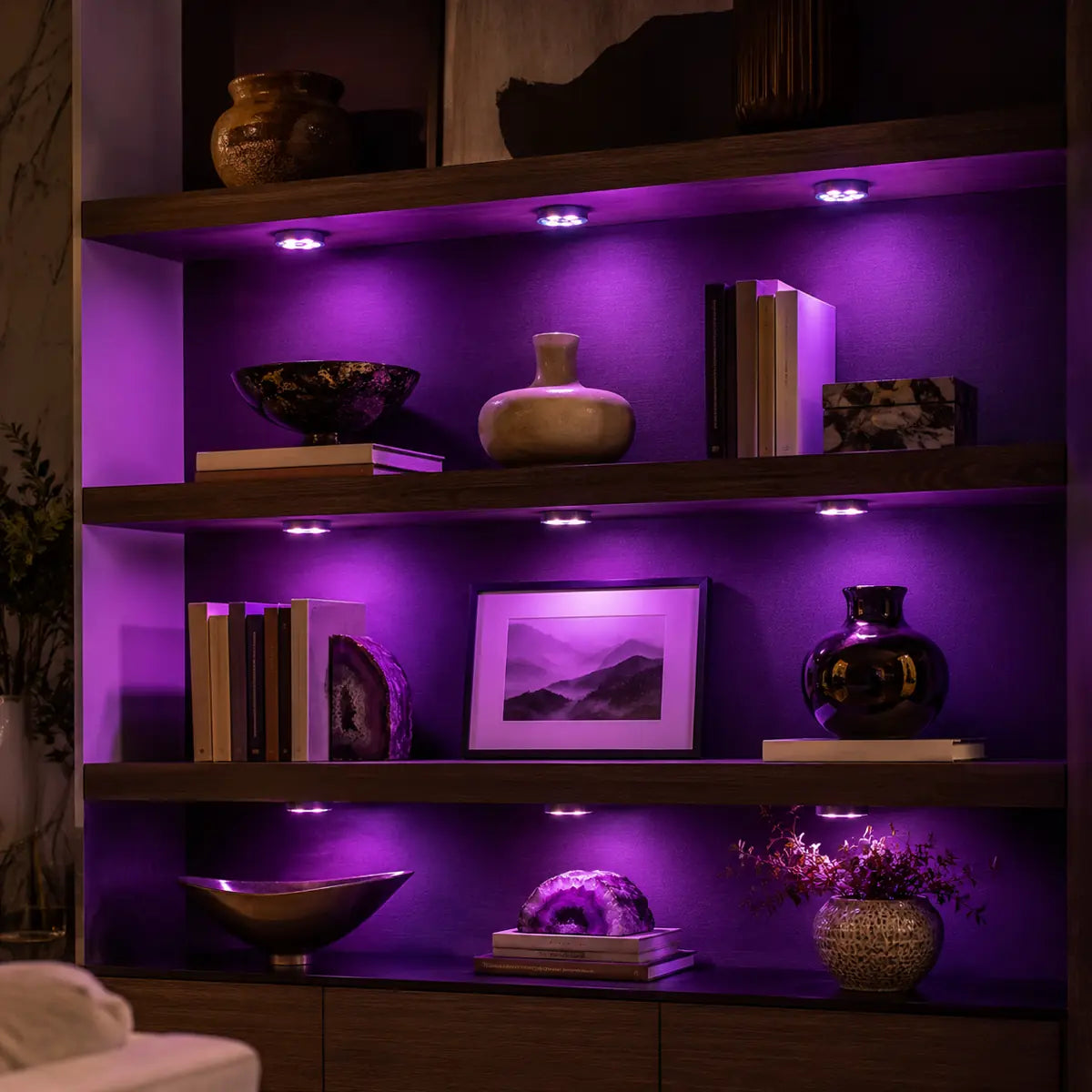 Spots LED RGB WiFi sous meuble Tuya - 12 V, contrôle par application et voix, intensité variable