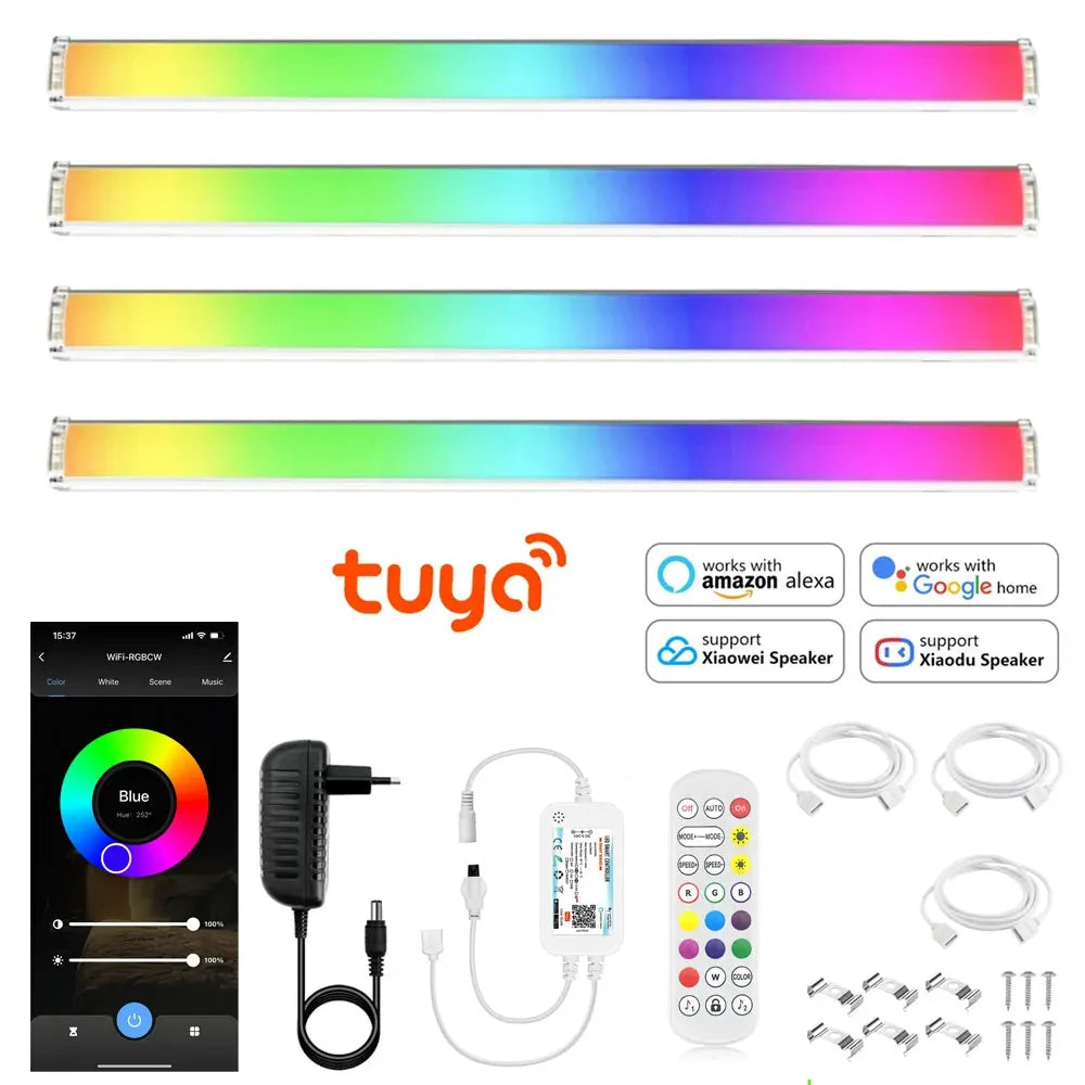 12V Tuya Wifi Smart 5050 Under Cabinet LED Light Bar with APP Voice Control RGB Dimmable