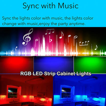 12V Tuya Wifi Smart 5050 Under Cabinet LED Light Bar with APP Voice Control RGB Dimmable