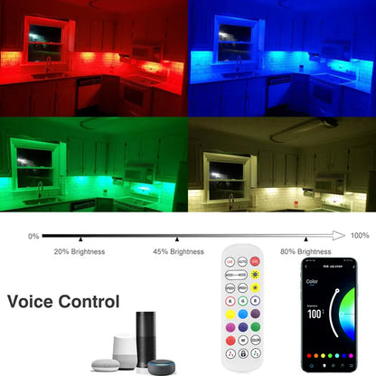 12V Tuya Wifi Smart 5050 Under Cabinet LED Light Bar with APP Voice Control RGB Dimmable