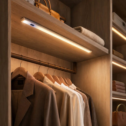 Kit de barre lumineuse LED 12 V sous armoire avec capteur de mouvement gestuel - Aluminium