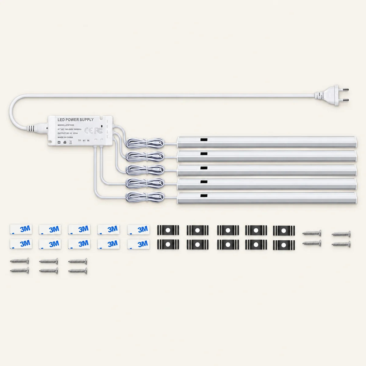 Handwisch-Bewegungssensor Unterbau-LED-Lichtleisten-Set – 12V Aluminium