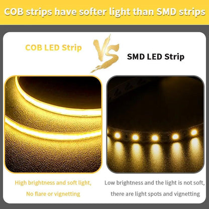 12V24V COB LED Strip Light With 320 LEDs RA90 Dimmable Tape 30006000K - Lumaz