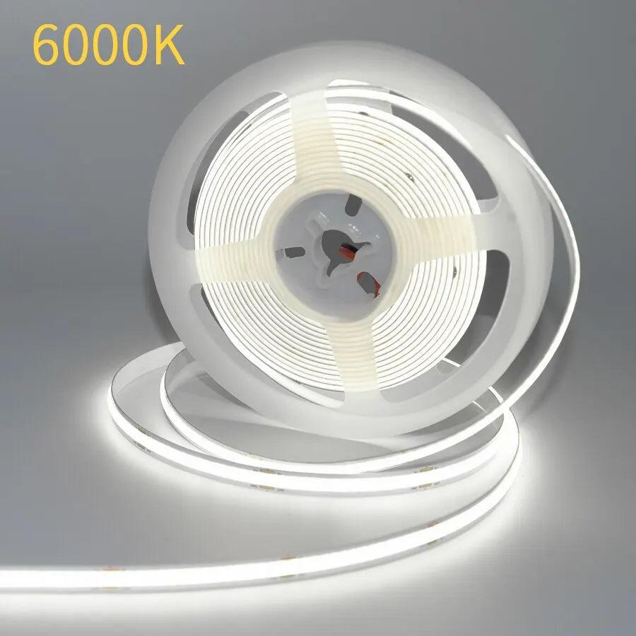 12V24V COB LED Strip Light With 320 LEDs RA90 Dimmable Tape 30006000K - Lumaz