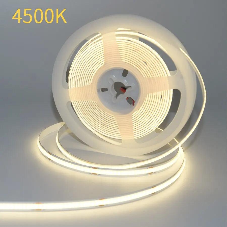 12V24V COB LED Strip Light With 320 LEDs RA90 Dimmable Tape 30006000K - Lumaz