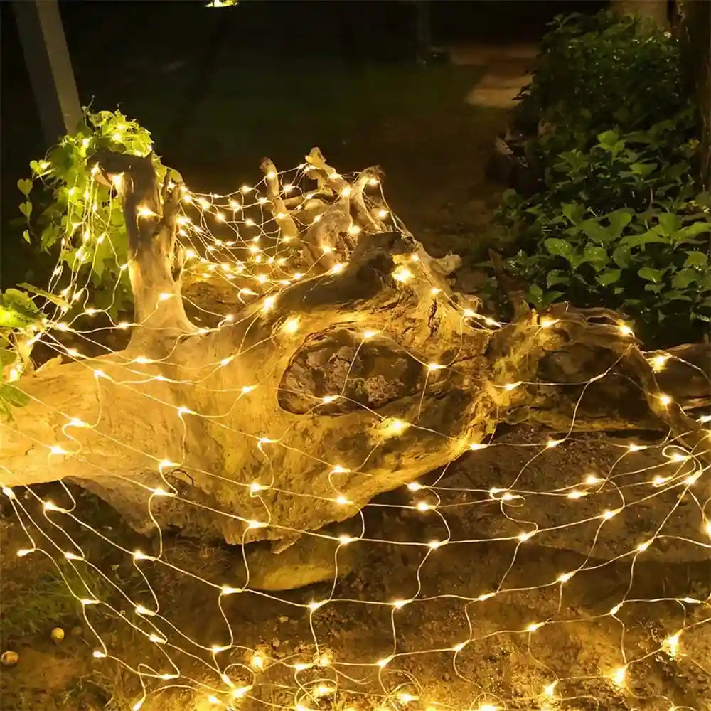 Electronic Mesh String LED Net Mesh String Lights - Plug-and-Play, Connectable, Waterproof, M ...