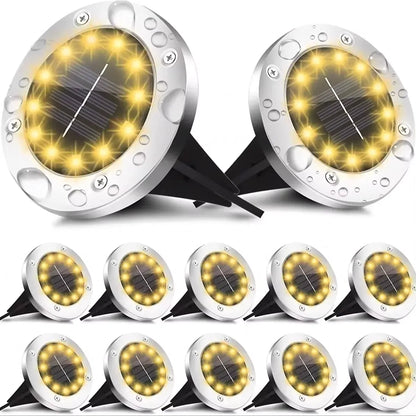 16 helle LEDs, Solar-Bodenleuchten, wasserdicht, für den Außenbereich, für Wege, Garten und Hof