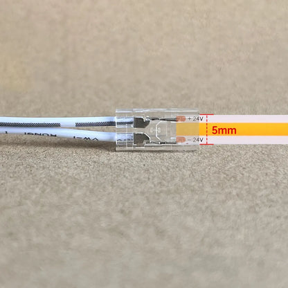 2-Pin COB LED Strip Connector Leads - 2m Cable, 5/8/10mm or Dupont Ends