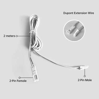 2-Pin COB LED Strip Connector Leads - 2m Cable, 5/8/10mm or Dupont Ends