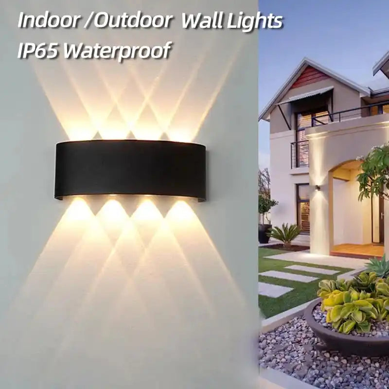 2/12W Waterproof LED Outdoor Wall Lights Aluminum Garden Porch Wall Sconce