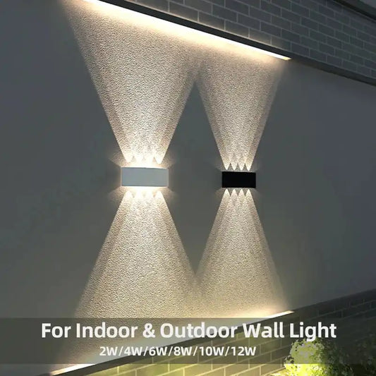 2/12W Waterproof LED Outdoor Wall Lights Aluminum Garden Porch Wall Sconce