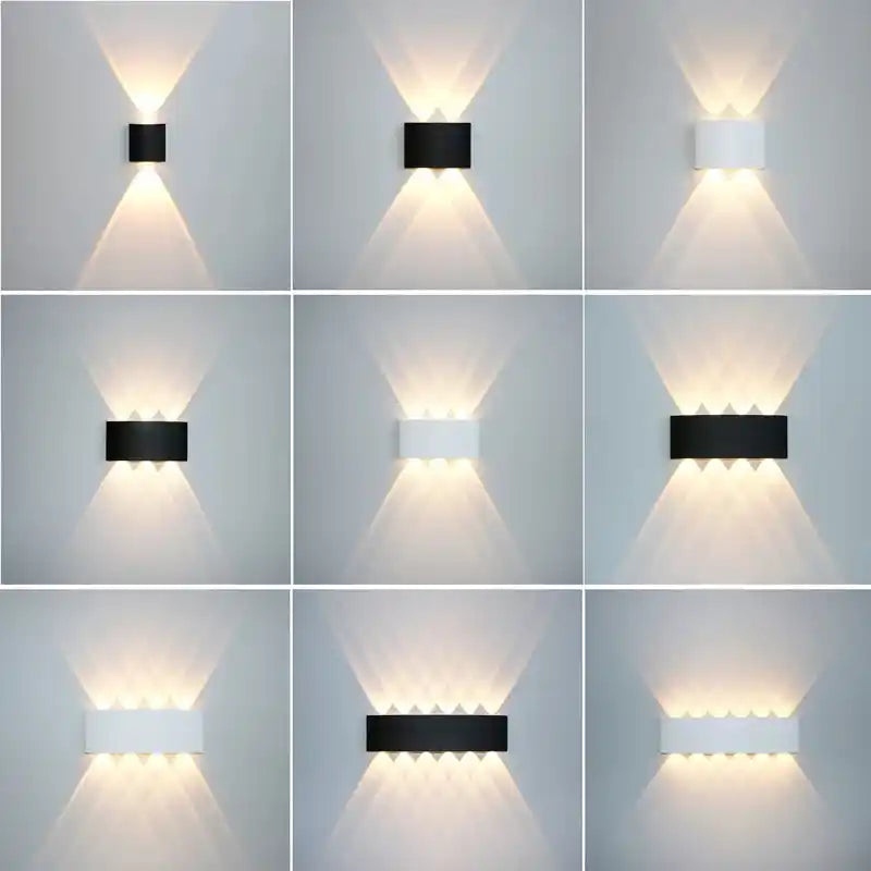 2/12W Waterproof LED Outdoor Wall Lights Aluminum Garden Porch Wall Sconce