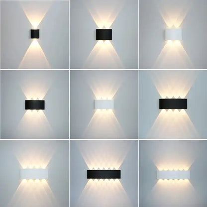 2/12W Waterproof LED Outdoor Wall Lights Aluminum Garden Porch Wall Sconce