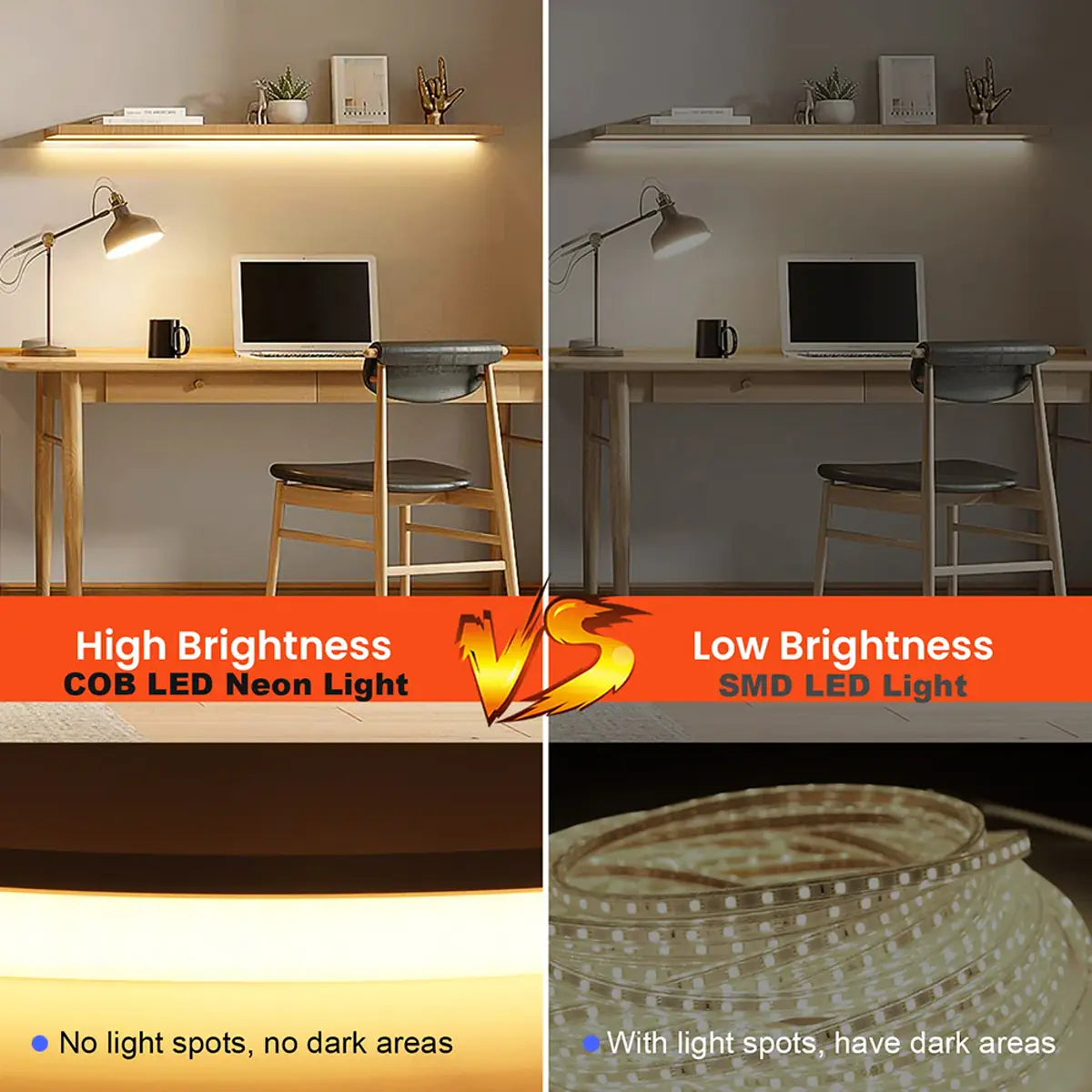 220V COB LED Neon Lichtschlauch - Tuya Smart WiFi Bluetooth Dimmbar, IP68, 288 LEDs/m